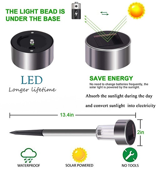Outdoor Pathway spike stake Mini solar Lawn Light