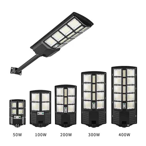 50W 100W 200W 300W 400W all in one solar street light with light arm