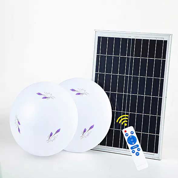 40w 60w 40+40w 60+60w surface mounted indoor solar ceiling light with remote controller
